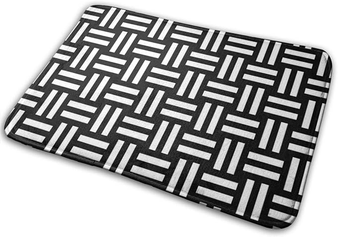 Sheho Alfombras de baño con Motivos geométricos en Blanco y Negro