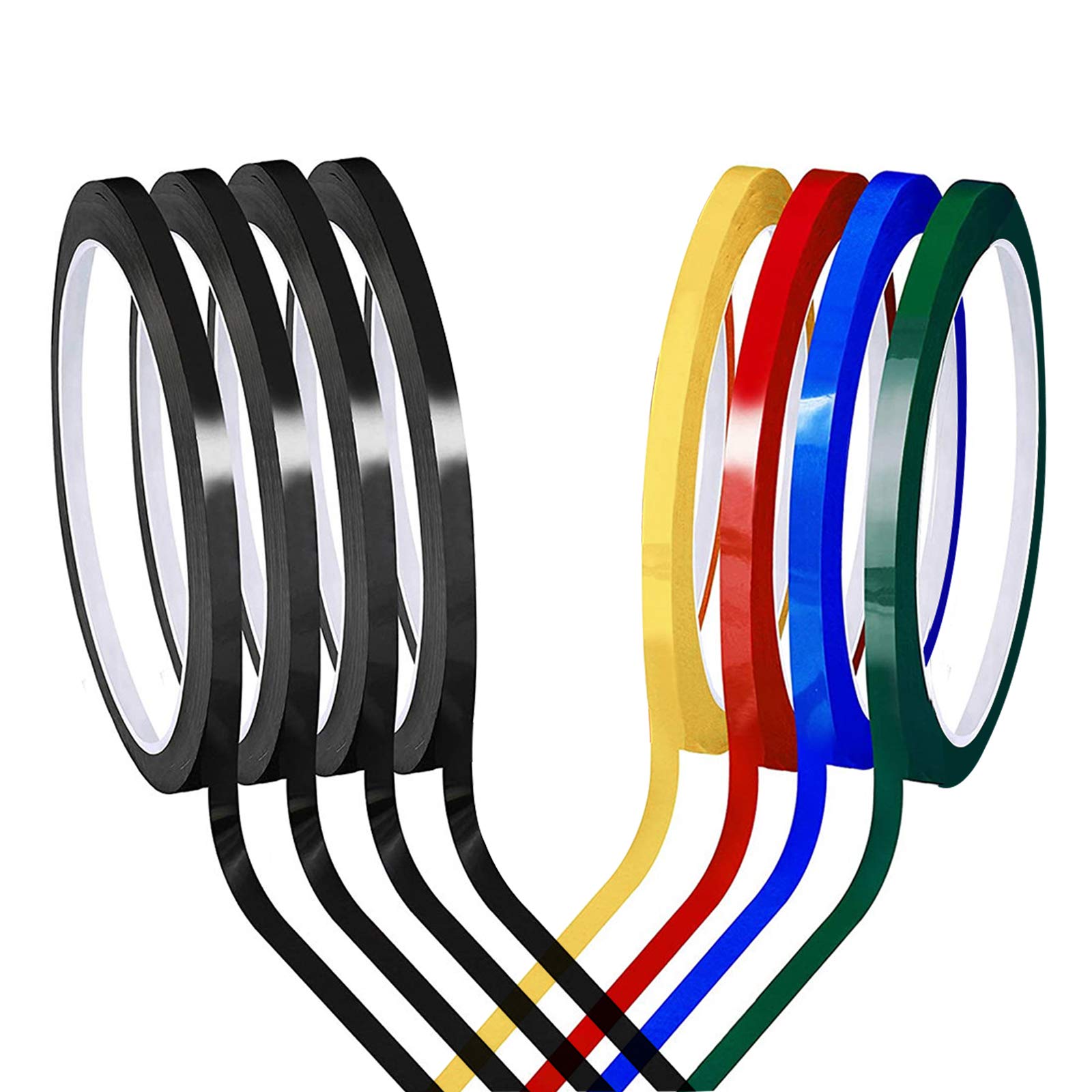 Whiteboard Tape Grid Marking Tape, KissDate 8 Pieces 3 mm Width Colored Self Adhesive Whiteboard Gridding Tape Chart Tape for Office Grid Marking