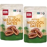 Natural Delights Medjool Dates Pitted, Non-GMO - 8 Oz Bag (Pack of 2) | Naturally Sweet Fruit Snack, Perfect for On-the-Go, Large &amp; Plump Pitted Dates