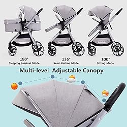 Lortsybab 2-in-1 Baby Stroller with Bassinet Mode