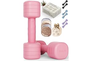 kure.fit Adjustable Dumbbell Set｜2LB 3LB 4LB 5LB Light Hand Weights for Women｜One-Twist Weight Adjustment｜Non-Slip Curved Grip Handle｜Free Weights for Home Gym, Rehab, Pilates, Yoga, Strength Training