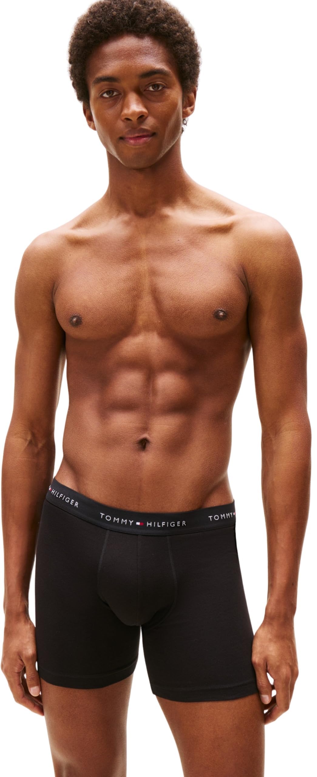 Tommy Hilfiger Herren 3er Pack Boxershorts Briefs mit Logobund, Schwarz (Black/Black/Black), L 4