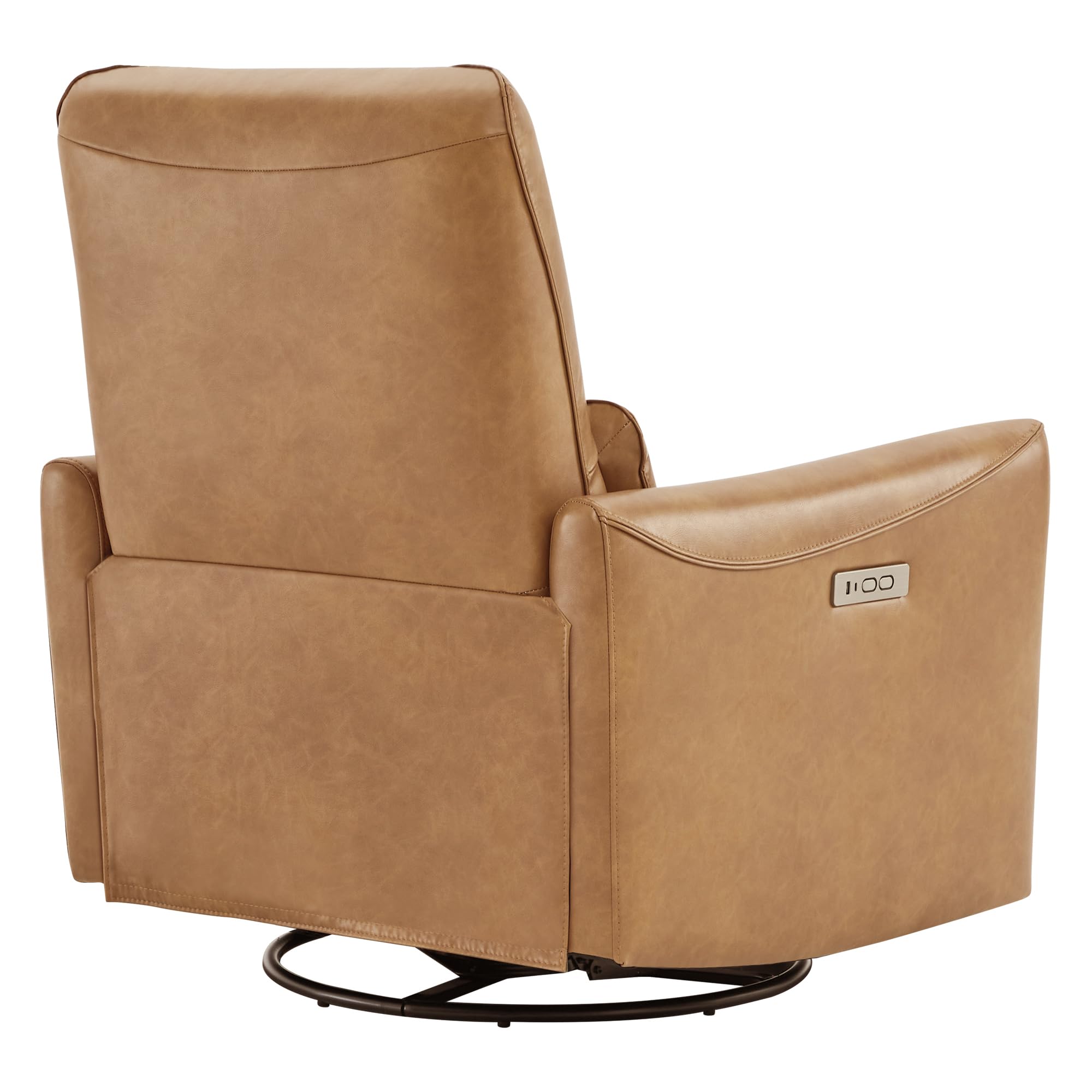 CHITA Power Recliner Swivel Glider, Upholstered Faux Leather Living
