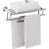 Alise Towel Rack,Towel Hanger Towel Shelf with Double Towel Bars for Bathroom Lavatory,16 Inch SUS 304 Stainless Steel Wall Mount Towel Holder,Polished Chrome
