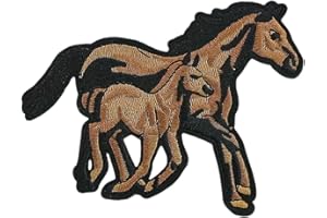 Animal Sew On/Iron on Patches Horse Head Embroidered Ponies Sewing Applique for Bag Decoration Horse Head Embroidered