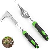 Juxifyron 2-Piece Weeding Tool Set, Manual Weed Puller Tool, Crack Weeder Crevice Weeding Tool Stainless Steel, Paving Brick Moss Dandelion Removal, Weed Remover Tool for Garden Patio