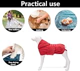 Geyecete Pineapple Grid Dog Drying Coat with Hood Red XL view 5