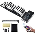 VEVOR 88 Keys Roll Up Keyboard Piano, 128 Rhythms, 128 Tones Portable Electric Digital Hand Roll Piano with Rechargeable Battery 2W Speaker LED Display 5 Ports MIDI Function, for Kids Beginners Adults