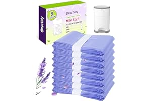 KeeTidy Diaper Pail Refill Bags Compatible with DEKOR MINI Diaper Pails, 20% Extra Length Diaper Bags Disposable with Lavende