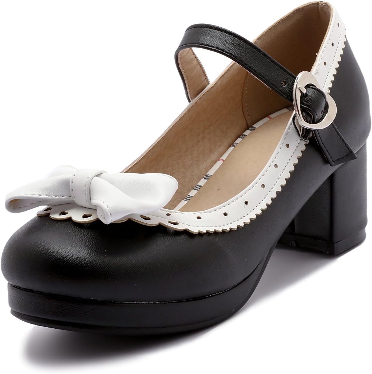 MFairy Woman's Low Heel Lolita Shoes Cute Bowknot Mary Jane Shoes Black