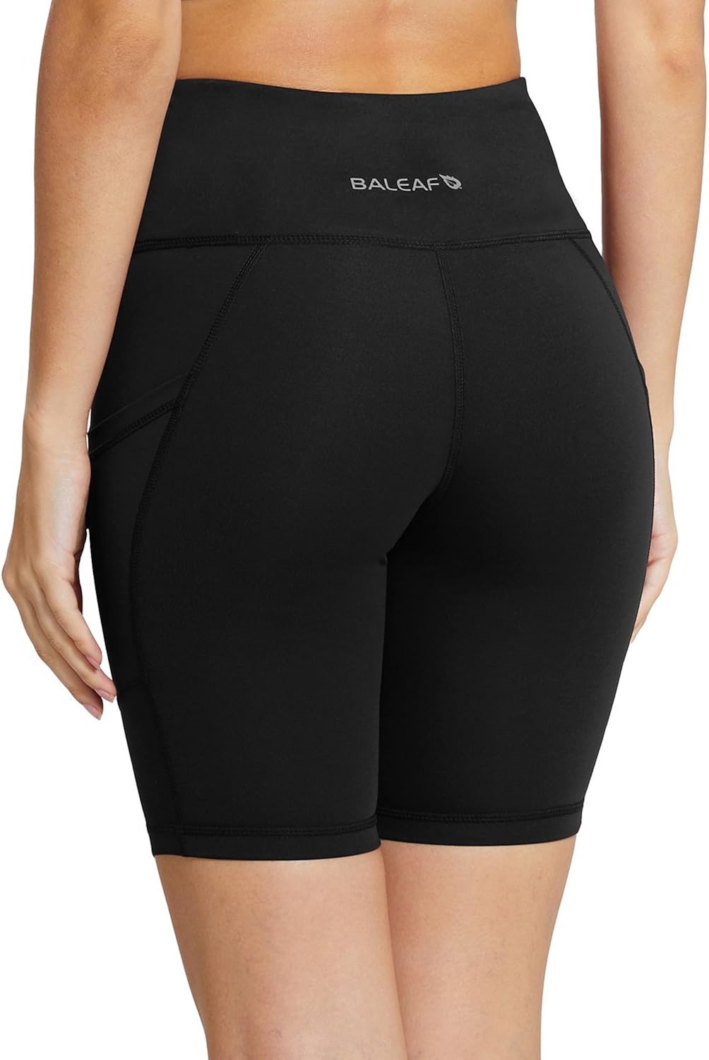 BALEAF Women's 8" /5" /2" High Waist Workout Biker Yoga Running Compression Exercise Shorts Side Pockets (Regular/Plus Size): Clothing