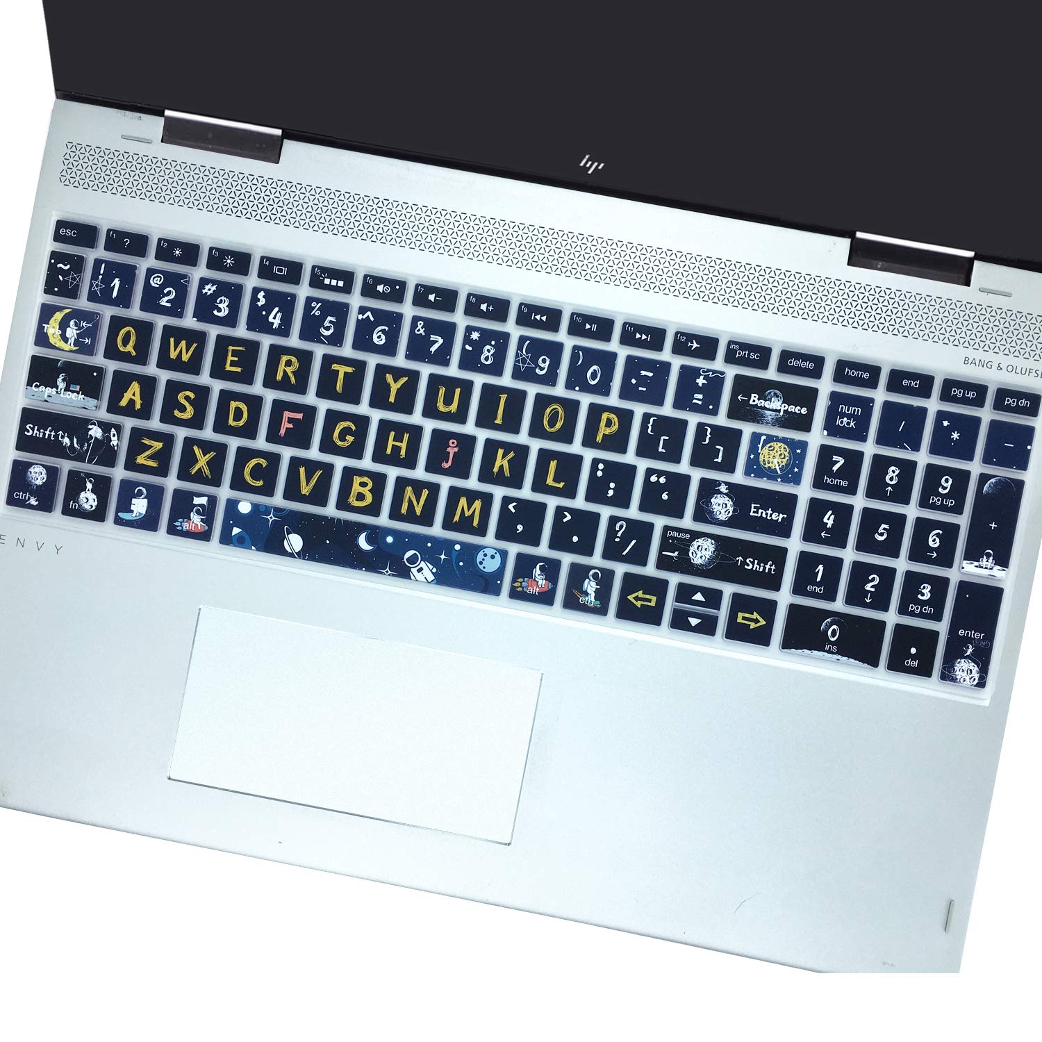 Keyboard Cover for HP Envy x360 15.6''Series /2020 2019 HP Pavilion 15 Laptop 15t 17t 17-ca0011nr 17-by0040nr, Space Man