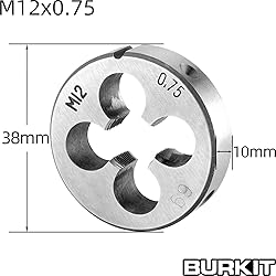 Burkit M12 X 0.75 Tap and Die Set, M12 x 0.75