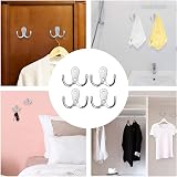 SoftcuteLee Double Prong Coat Hook Wall Mounted 4Pcs Silver view 6