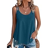 KKJ Womens Cute Tank Tops Sleeveless Spaghetti Strap Scoop Neck Loose Casual 2026 Spring Summer Beach Vacation Flowy Shirts