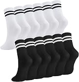 Zuimei 6 Pairs Ladies Socks Sports Gym Ankle Cotton Multicolor Half Cushioned