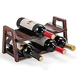 Peohud Countertop Wine Rack, 8 Bottles Wooden Wine