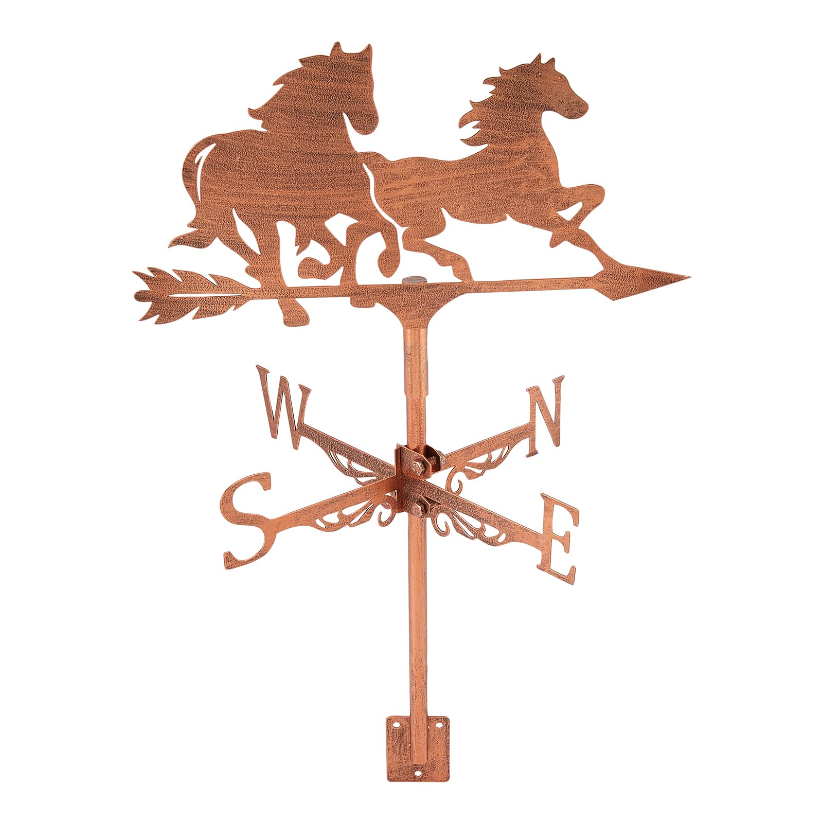 SUPERDANT Horse Weather Vane for Roof Mount Animal Metal Weathervane Wind Direction Indicators Copper Wind Vanes Signs for Farmhouse Yard Outdoor Farm Barn Sheds Garden Patio Decoration
