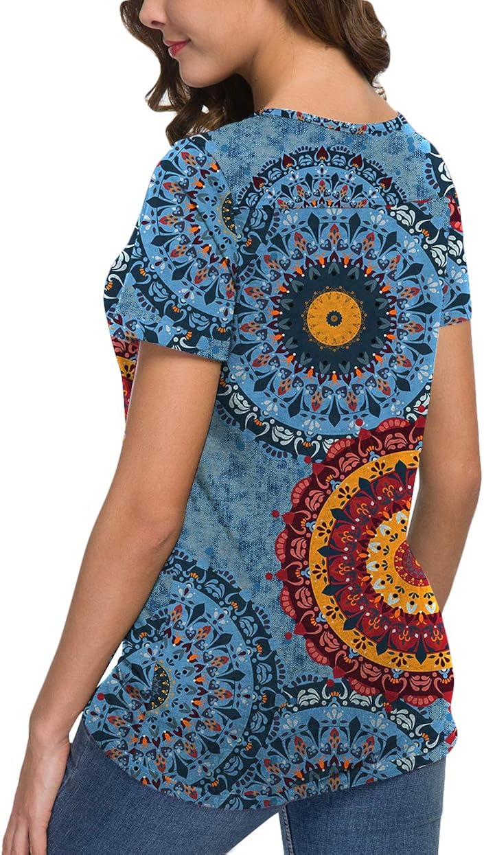 ANIXAY Women's Short/Long Sleeve Henley Button up T Shirt Casual Basic Tops Blouse at  Women’s Clothing store