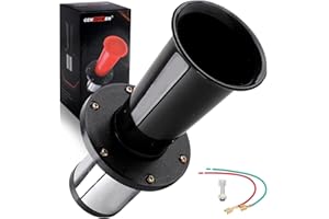 CENZHIWEN OOGA Air Horn 12V 110dB Aooga Ahooga Horn Complete Kit - Antique Classic Vintage Old Car Sound for Hot Rod, Model T, Golf Cart with Wire (1920s Air Horn)（black）