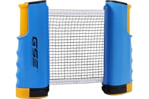GSE Games & Sports Expert Adjustable Retractable Ping Pong Net Set & Post. Professional Table Tennis Rackets and Balls, Net with Posts and Storage Bag - Pingpong Paddle and Game Table Accessories.