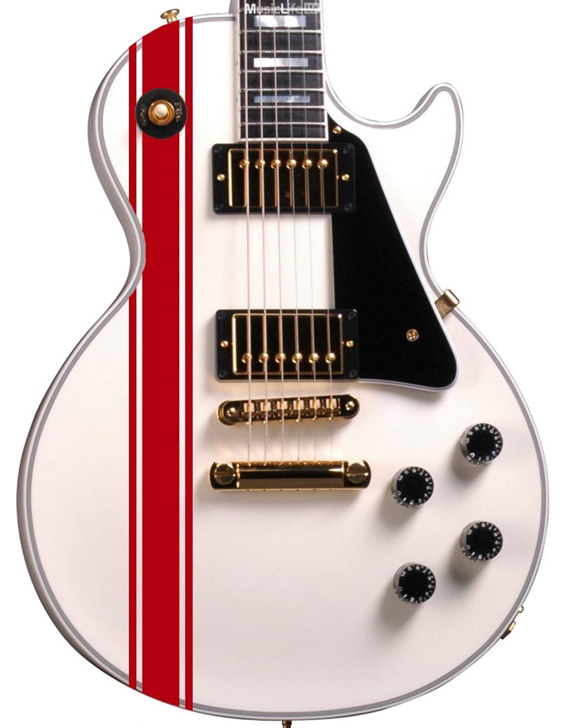 Custom Guitar or Bass Racing Stripes Decal Sticker Pack fits all Guitars 24 Colour Choices (Red)