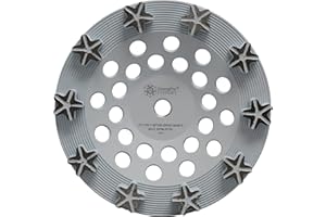 DiamaPro Systems Star Threaded 7 Inch 10 Segment Turbo Concrete Grinding Cup Wheel for Grinding, Leveling, Removing Glue/Coating