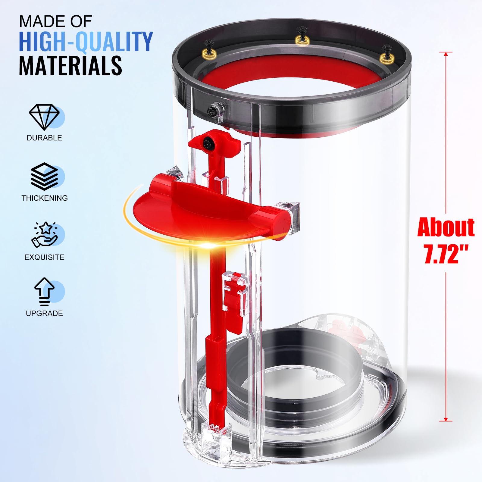 Upgraded Dust Bin Compatible with Dyson V11 V15 SV14 SV15 SV22 Vacuum Cleaner Canister, Vacuum Bin Replacement for Part no. 970050-01 and Part no. 965443-01