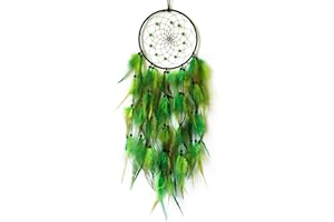 SOYUZU Green Dream Catcher Feather Dream Catchers Wall Decor for Bedroom Handmade Dreamcatcher Wall Hanging Ornaments for Home Decoration