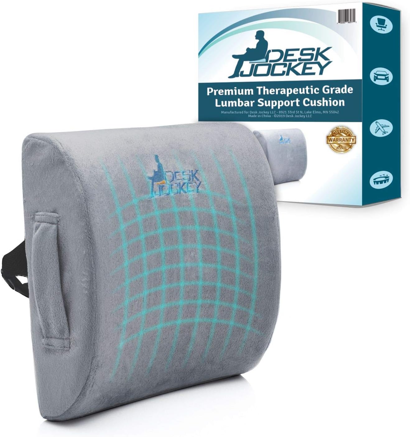 Lumbar Pillow Support Cushion - Clinical Grade Memory Foam Orthopedic for Car Driving & Office Chairs: Home & Kitchen