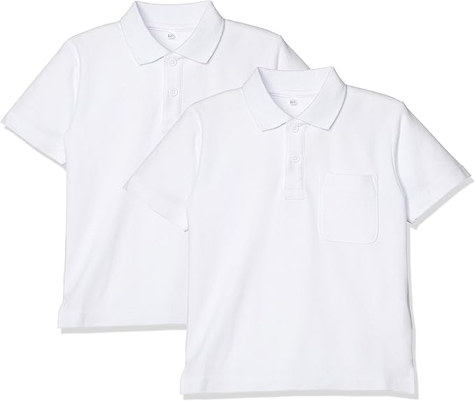 Amazon Co Jp セシール 綿100 半袖ポロシャツ 2枚組 スクール 鹿の子 キッズ 小学生 制服 男女兼用 Th 1510 ホワイトb 服 ファッション小物