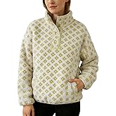 SeeLuNa Checkered Fleece Sweatshirt for Women Long Sleeve High Neck Fuzzy Sherpa Hoodie Winter Plaid Pullover Top with Pocket