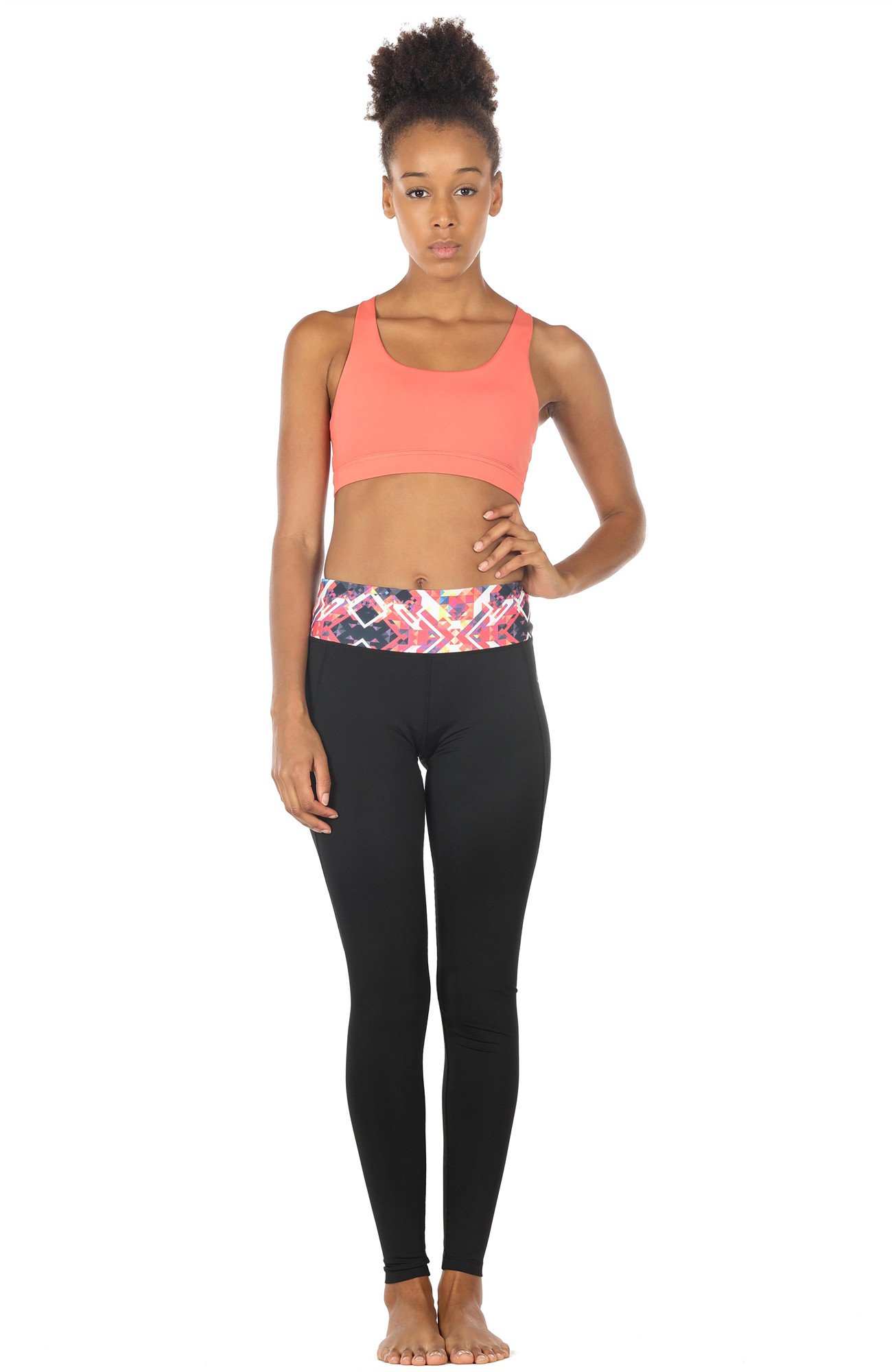 icyzone Women\'s Activewear Yoga Running Workout Pants Leggings Slim Fitted Tights (XL, Prismatic)