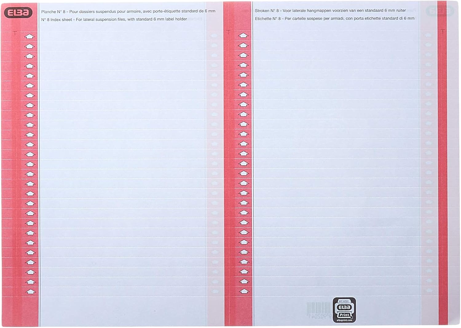 L'Oblique AZ 10 Sheets Filing Cabinet Labels Assorted Colours, ASSORTIS 5 COULEURS, N°8