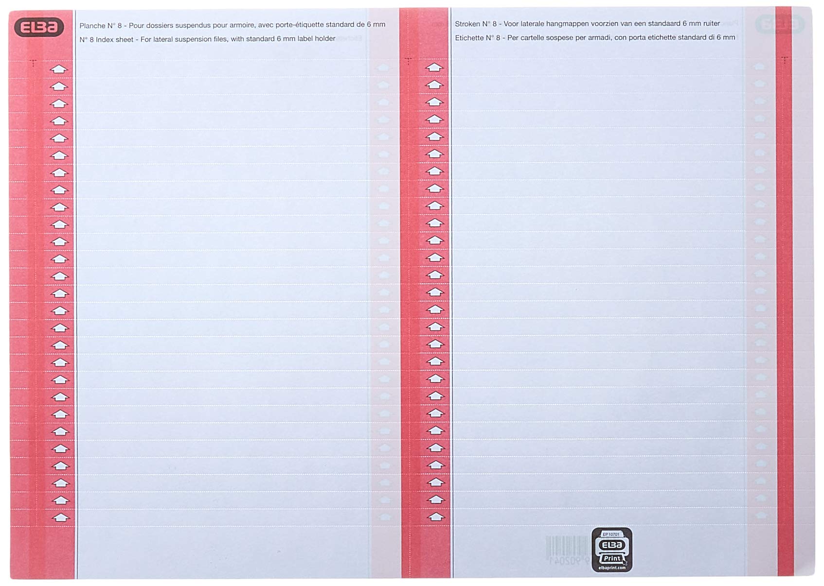 L'Oblique AZ 10 Sheets Filing Cabinet Labels Assorted Colours