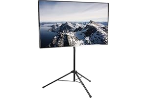 VIVO Black Tripod LCD LED Flat Screen TV Display Floor Stand, Portable Height Adjustable Mount