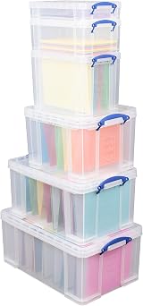 Really Useful Box Plastic Storage 35 Litre Clear with Lockable Lid view 6