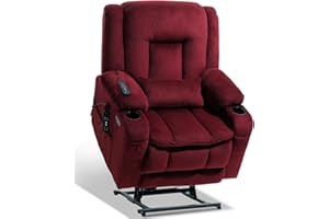 EONIX Lay Flat Power Lift Recliner Chair with Heat and Massage, Dual Motor Electric Lift Chair for Elderly for Postoperative 
