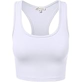 HATOPANTS Women's Sleeveless Racerback Crop Tank Top Camisole Backless Scoop Neck Shirts