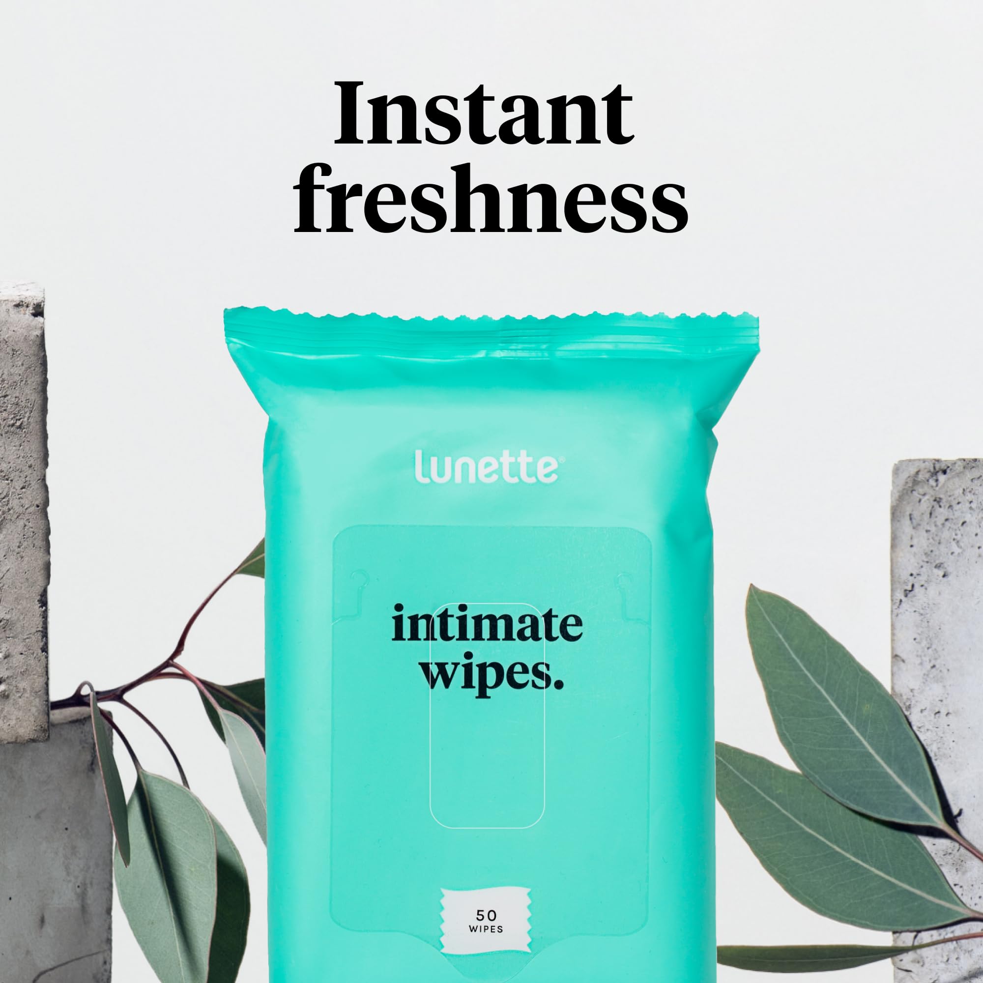 Lunette Intimate Wipes, Great for intimate areas when on the go, 1 Pack, 50 Wipes