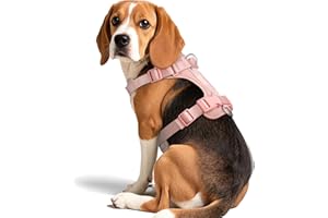 Wisedog Dog Harness Medium Sized, Pet Vest with Front Clip, Adjustable Puppy Harness with 3 Fast Release Buckles[Easy to Put on & Take Off] (Pink, M)