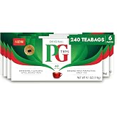 PG Tips Premium Black Tea For a Classic Caffeinated Beverage, Black Tea Bags, 240 Total Bags (40 Count - Pack of 6)