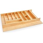 Rev-A-Shelf Wood Trim-to-Fit Utensil Drawer Insert Organizer, 33" x 22" - Spoons, Forks, Silverware, and Cutlery Drop-In Stor