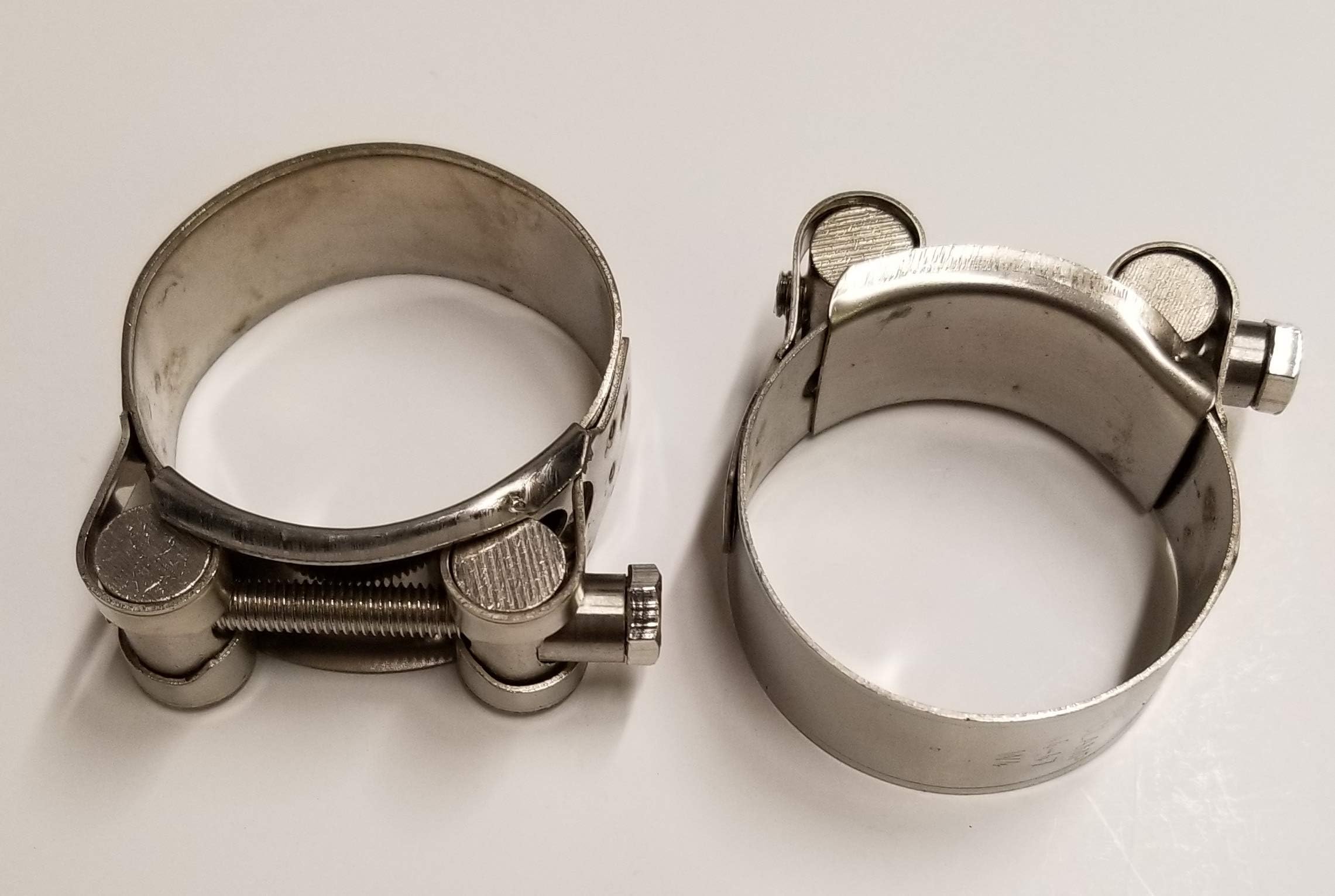 TIBPerformance Stainless 2 Pack T - Bolt Hose Clamps, Size Range 1" to 6" O.D. (1 1/8" (26-28mm))