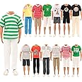 BARWA Lot 3 Sets Fashion Outfit Clothes 3 Tops with 3 Trousers for 12 inch Boy Friend Doll