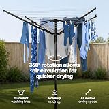 LIVIVO 4 Arm Rotary Washing Line 45M Outdoor Clothes Dryer with Cover view 4