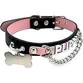 EverGlimp Leather Choker Collar Necklace For Women,Cute Skull Gothic Punk Rock Choker Necklace Collars