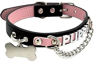 EverGlimp Leather Choker Collar Necklace For Women,Cute Skull Gothic Punk Rock Choker Necklace Collars