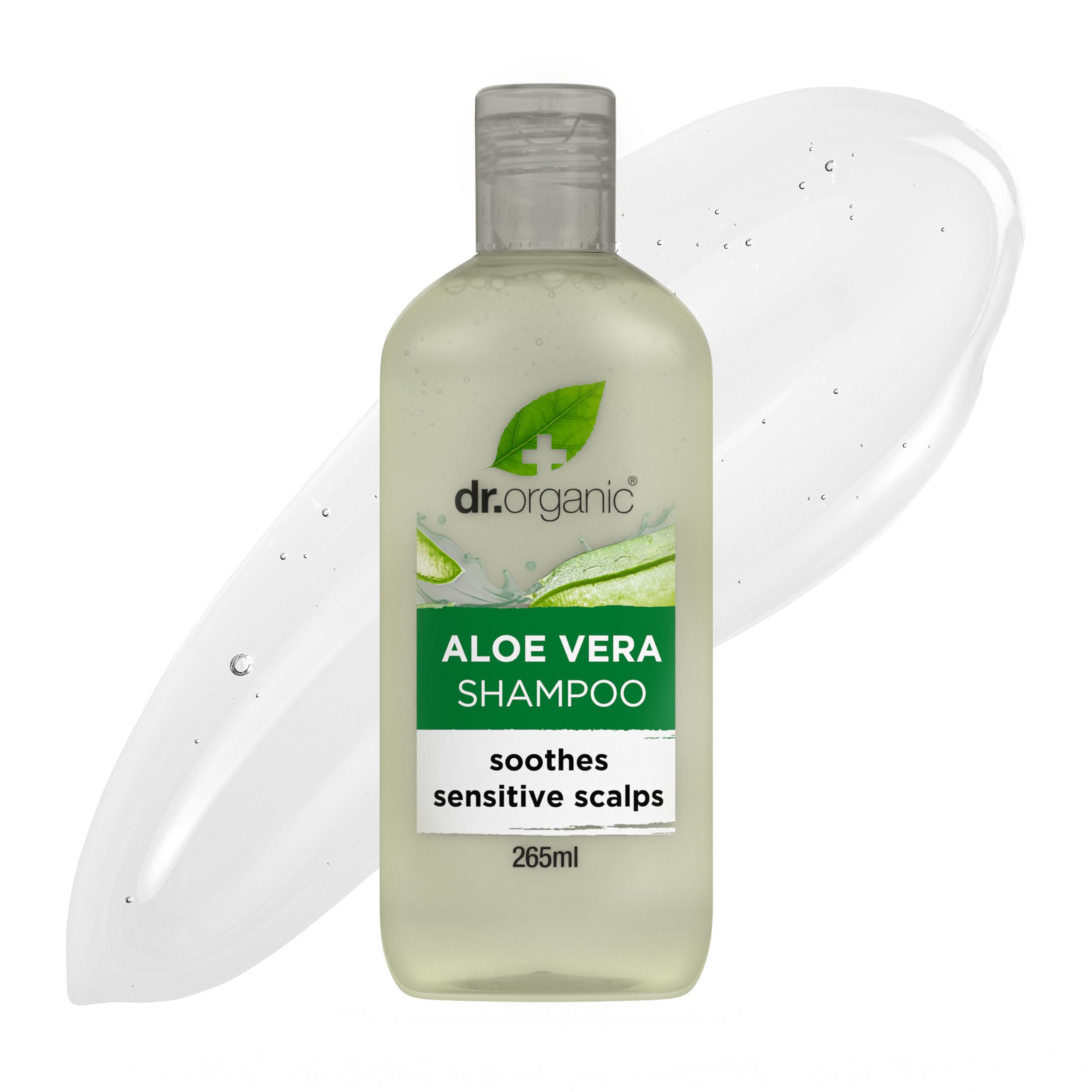 Dr Organic Aloe Vera Shampoo, Soothing, All Hair Types, Natural, Vegan, Cruelty-Free, Paraben & SLS-Free, Recyclable & Recycled Ocean Bound Plastic, Certified Organic, 265ml, Packaging may vary — image 1