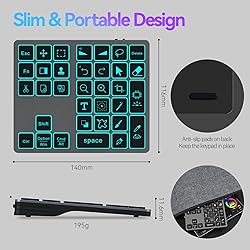 Doohoeek Bluetooth Shortcut Keyboard for Adobe